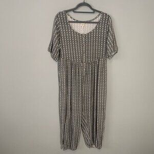 NEW Kate Quinn short sleeve balloon cinched ankle nautical black rope jumpsuit